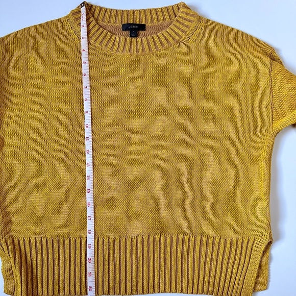 J.Crew Relaxed Beach Knit Sweater Maize Yellow Medium Linen Cotton - Picture 6 of 8